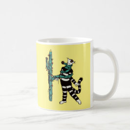 Weihnachtskatze und Kaktus komische WeihnachtsWeih Kaffeetasse