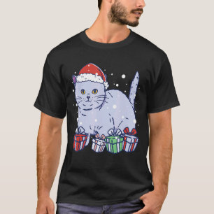 Weihnachtskatze und Katze Weihnachten mit Santa Hu T-Shirt