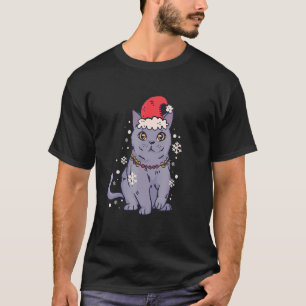 Weihnachtskatze und Katze Weihnachten mit Santa Hu T-Shirt