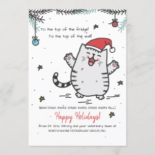 Weihnachtskatze Veterinär-Urlaubskarte Einladung