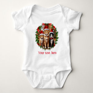 Weihnachtskatzen Baby Strampler
