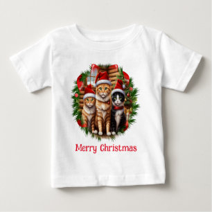 Weihnachtskatzen Baby T-shirt