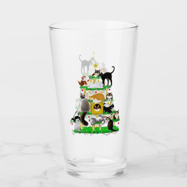Weihnachtskatzen-Baum-Glas-Trommel Glas (Vorderseite)