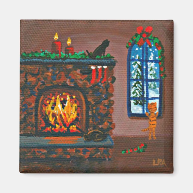 Weihnachtskatzen Creationarts Magnet (Vorne)