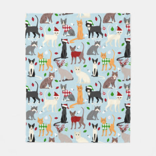 Weihnachtskatzen Fleece Blanket