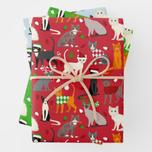 Weihnachtskatzen Geschenkpapier Set