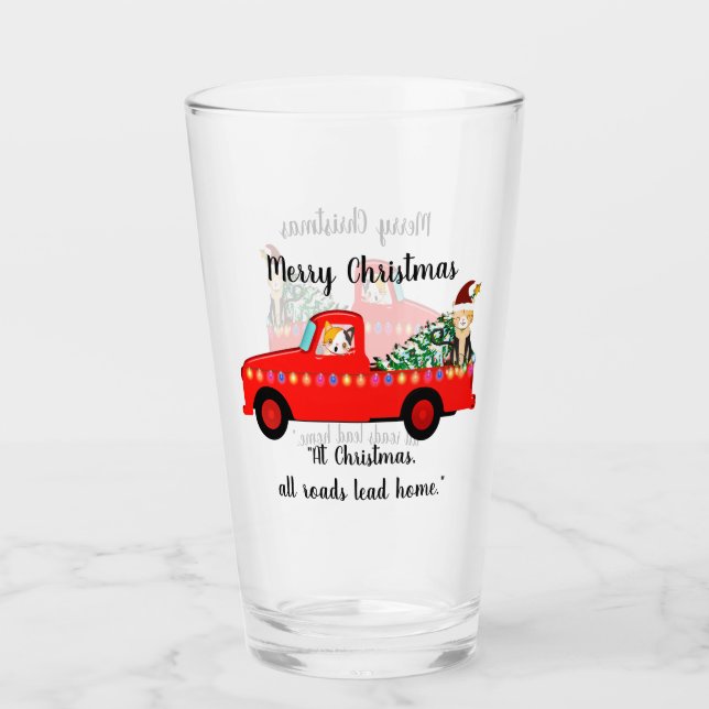 Weihnachtskatzen Glass Cup Glas (Vorderseite)