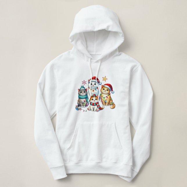 Weihnachtskatzen Hoodie (Design vorne)