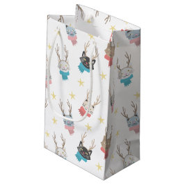 Weihnachtskatzen im Antlermuster Kleine Geschenktüte