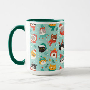 Weihnachtskatzen im Weihnachtssüßmuster Tasse