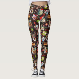 Weihnachtskatzen in der Raum-Galaxie spielt Leggings