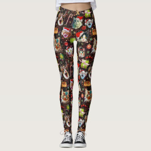 Weihnachtskatzen in der Raum-Galaxie spielt Leggings