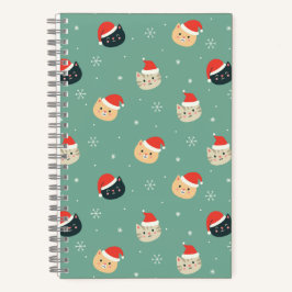 Weihnachtskatzen in Weihnachtsmannmützen Notizbuch