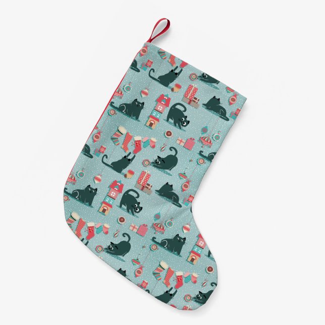 Weihnachtskatzen Kleiner Weihnachtsstrumpf (Vorderansicht (hängend))