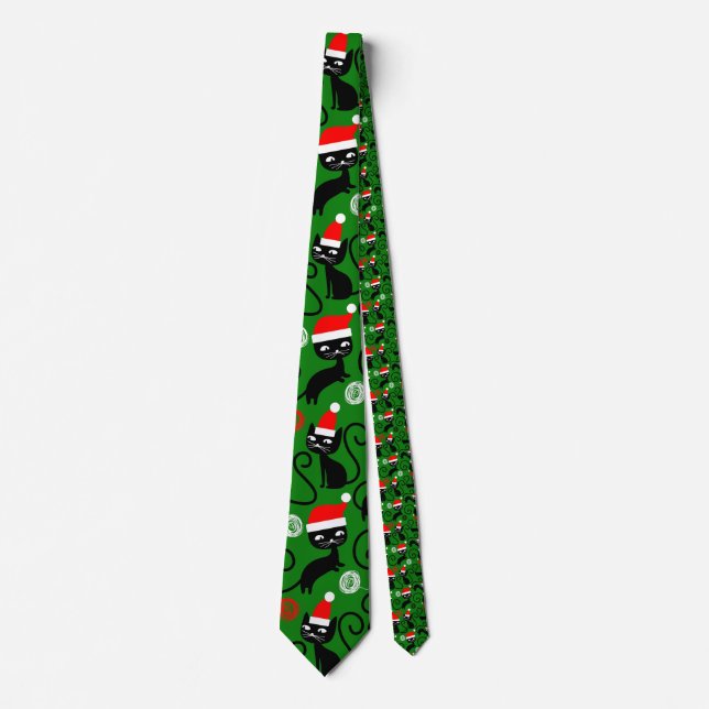 Weihnachtskatzen Krawatte (Vorderseite)
