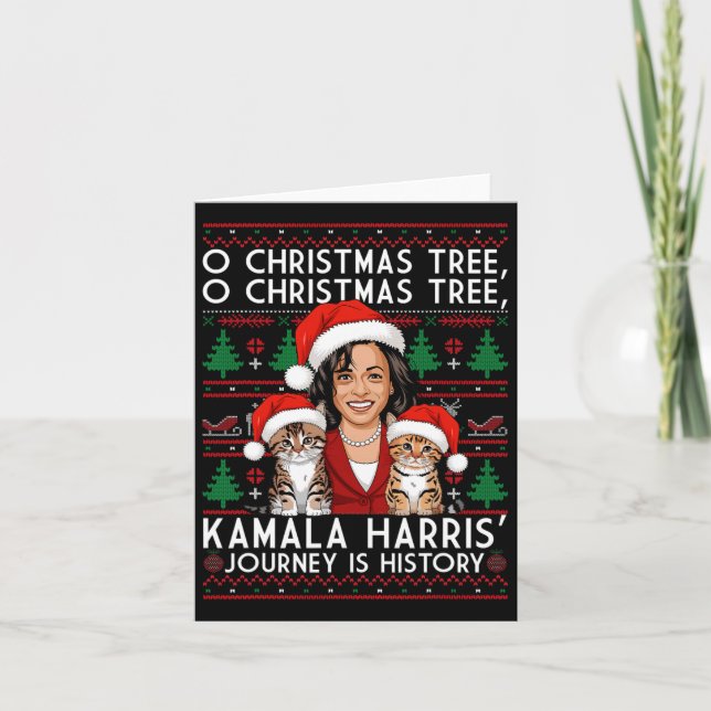 Weihnachtskatzen Ladys for Kamala Santa Ornament P Karte (Vorderseite)