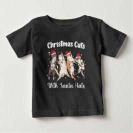 Weihnachtskatzen mit Weihnachtsmannmützen Lustige  Baby T-shirt