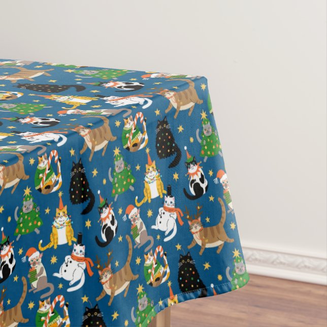 Weihnachtskatzen Muster Tischdecke (Beispiel)