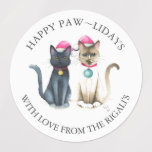 Weihnachtskatzen Personalisierte Geschenkverpackun Etiketten<br><div class="desc">Diese personalisierten Geschenketiketten sind mit zwei bezaubernden Weihnachtskatzen, einer schwarzen Katze und einem Siamesen versehen, die Ihren Urlaubsgeschenken eine festliche Touch verleihen. Das einfache und doch einzigartige Aquarelldesign erweckt den Charme dieser Weihnachtskatzen, perfekt um Ihrer Korrespondenz oder Geschenken eine niedliche und personalisierte Touch hinzuzufügen. Passen Sie den Text mit dem...</div>