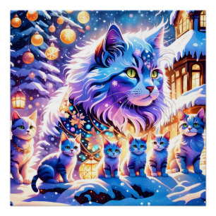Weihnachtskatzen Poster