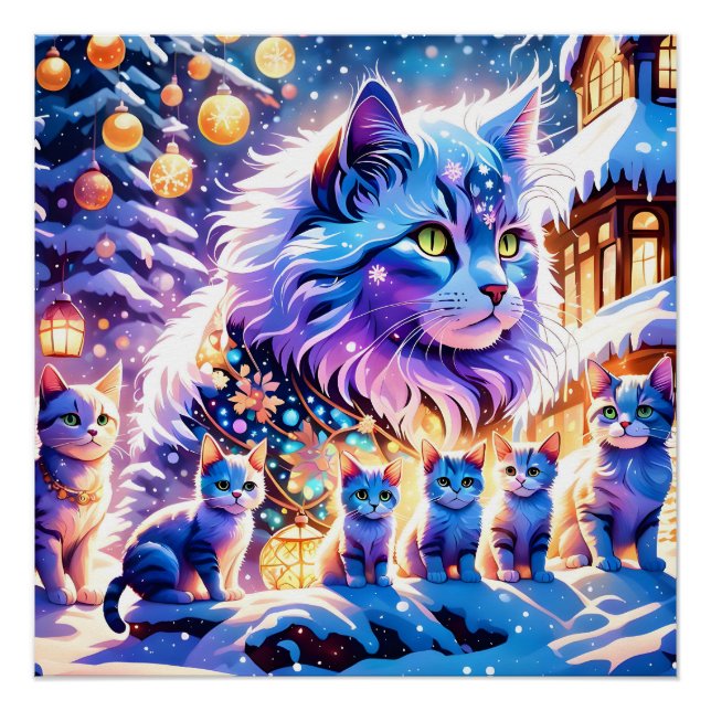 Weihnachtskatzen Poster (Vorderseite)
