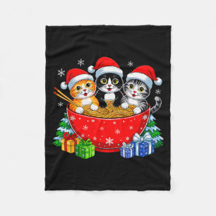 Weihnachtskatzen Ramen Kätzchen Anime Weihnachten Fleecedecke