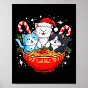 Weihnachtskatzen Ramen Kitten Anime Männer Frauen Poster
