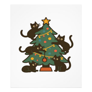 Weihnachtskatzen rund um den Baum Holiday Classic Fotodruck