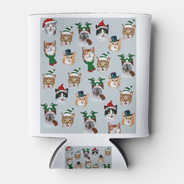 Weihnachtskatzen, schöne lustige Katzen Design Dosenkühler (Vorderseite)