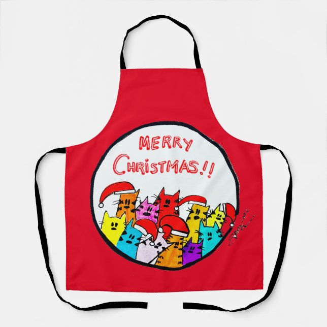 Weihnachtskatzen-Schürze Schürze (Vorderseite)