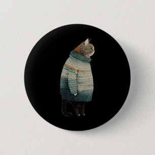 Weihnachtskatzen Spaß Kitten Haustier Fettgraue Ka Button