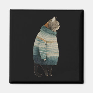 Weihnachtskatzen Spaß Kitten Pet Fett Graue Katze  Magnet