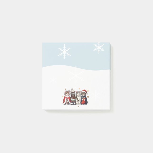 Weihnachtskatzen Süße Post It Notizen (Vorderseite)