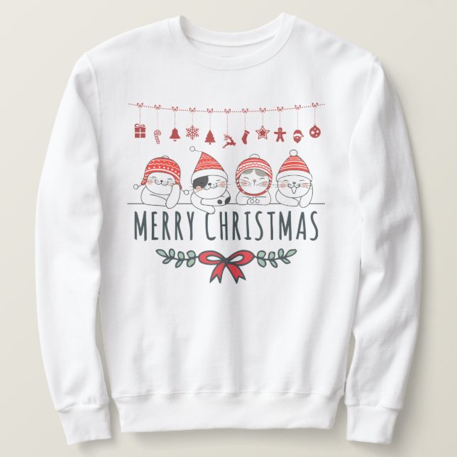 Weihnachtskatzen Sweatshirt (Design vorne)