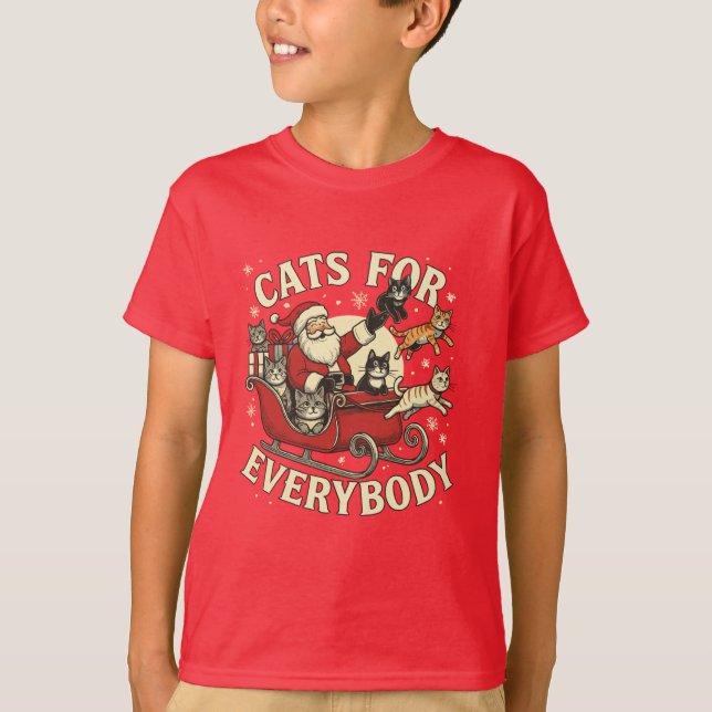 Weihnachtskatzen T-Shirt (Vorderseite)