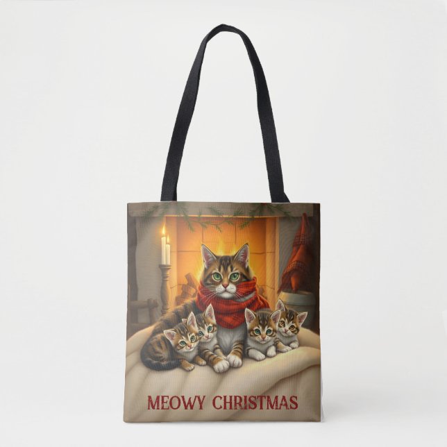 Weihnachtskatzen Tasche (Vorderseite)