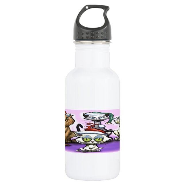 Weihnachtskatzen Trinkflasche (Vorderseite)