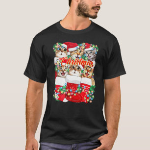 Weihnachtskatzen und süße Katze in Weihnachtsstrum T-Shirt
