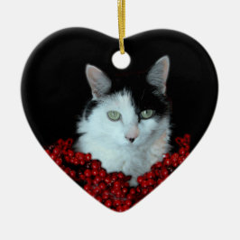Weihnachtskatzen-Verzierung Keramik Ornament