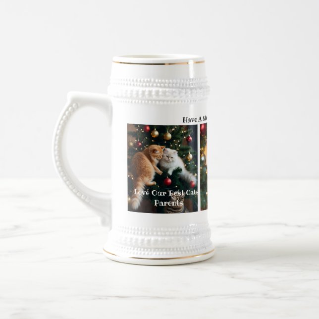 Weihnachtskatzenbilder, Anpassen Bierglas (Links)