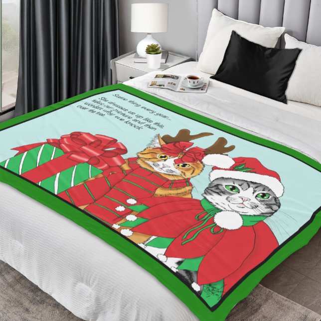 Weihnachtskatzenbuddies Fleecedecke (Von Creator hochgeladen)