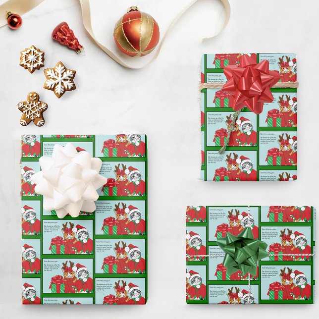 Weihnachtskatzenbuddies Geschenkpapier Set (Von Creator hochgeladen)