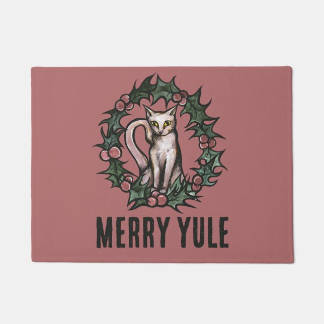 Weihnachtskatzenjammer Weihnachten Katzen Urlaub Fußmatte (Vorderseite)
