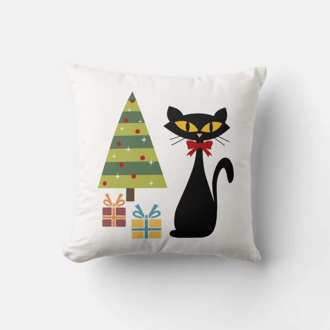 Weihnachtskatzenkäfer im Mittelalter Katzenpilz Kissen (Vorderseite)