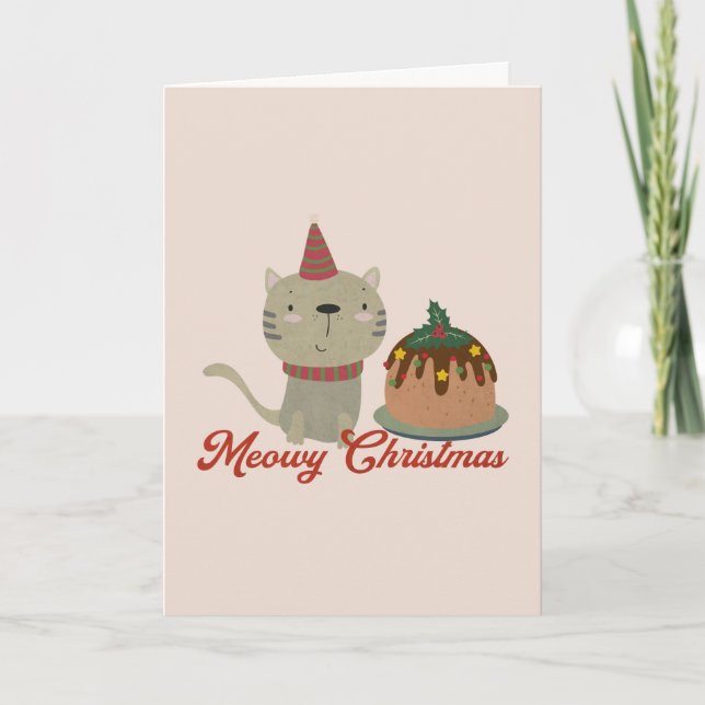 Weihnachtskatzenpun: Heilige Weihnachten Karte (Vorderseite)