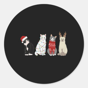 Weihnachtskatzenspass Katze Liebe Katze Mama Katze Runder Aufkleber