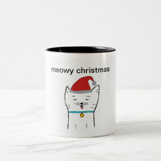 WeihnachtskatzenTasse Zweifarbige Tasse