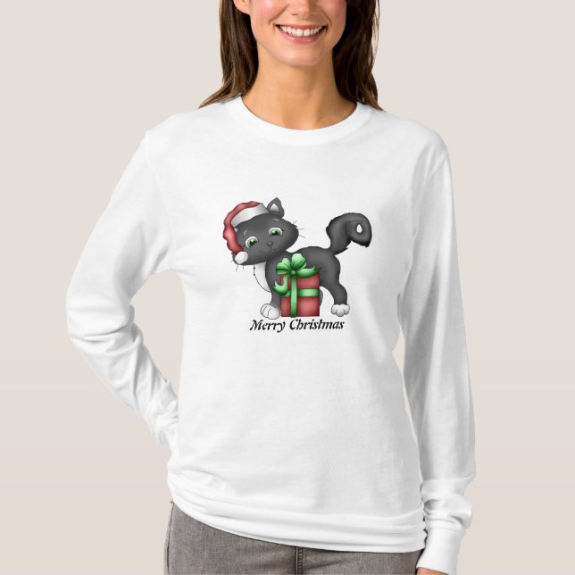 Weihnachtskatzenurlaub T - Shirt (Vorderseite)