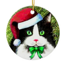 Weihnachtskatzenverzierung Weihnachtsmann