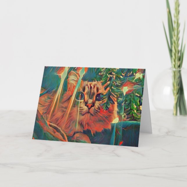 Weihnachtskatzenwunder Weihnachtskarte Feiertagskarte (Vorderseite)